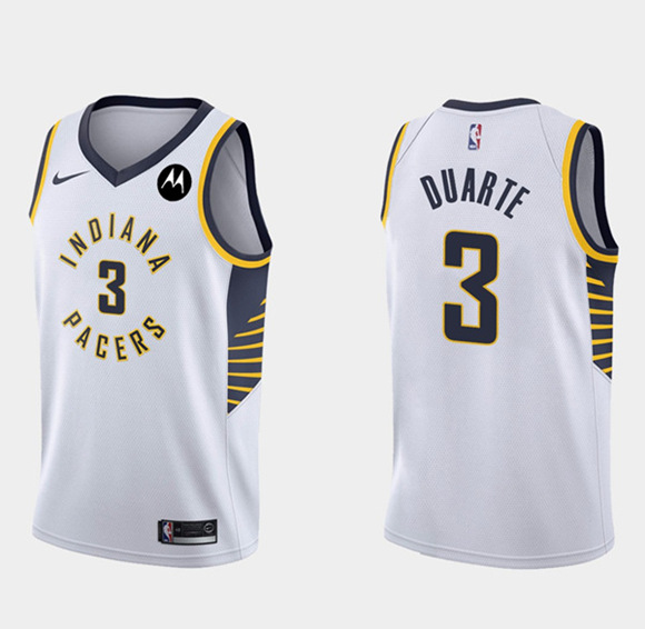 Men's Indiana Pacers #3 Chris Duarte White Association Edition Swingman Stitched Jersey Men's Indiana Pacers #3 Chris Duarte White Association Edition Swingman Stitched Jersey